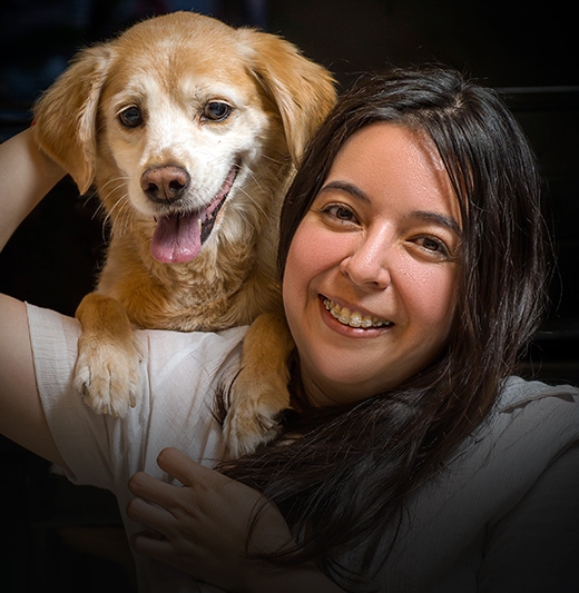 Retrato con mascotas